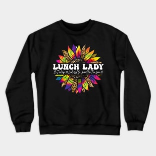 Lunch Lady Sunflower Leopard TieDye Thanksgiving Fall Autumn Crewneck Sweatshirt